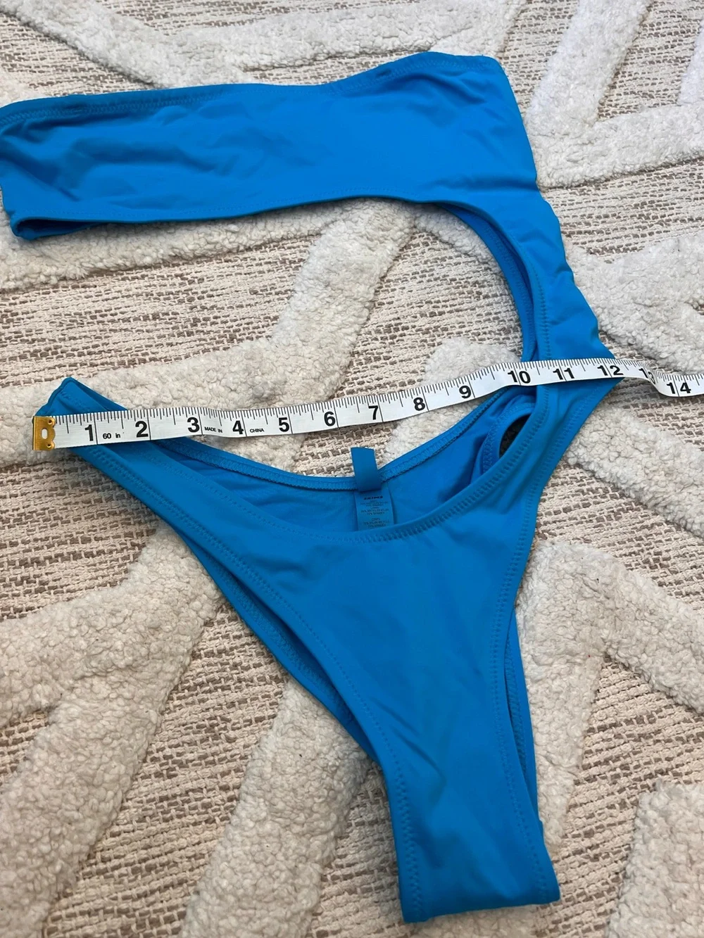 SKIMS Strapless Monokini One piece Cutout Swim Small no straps Turquoise Blue